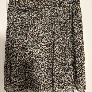 Floral Black and White Skirt